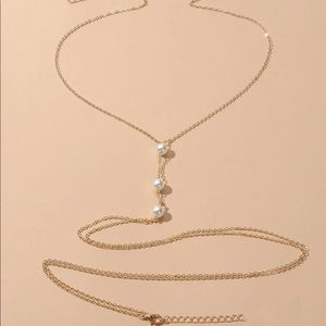🎉 New Pearl Bead Gold Plated Body Chain